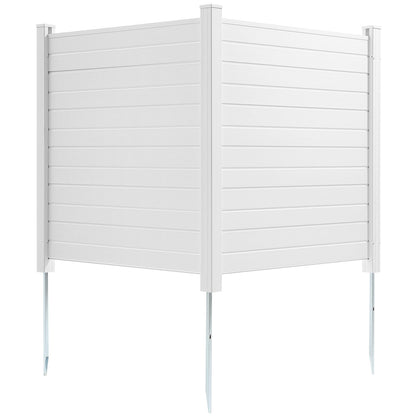 Outdoor Privacy Screens, 50" W x 50" H Air Conditioner Fence, Pool Equipment Enclosure, Horizontal Vinyl Privacy Fence, Perfect to Enclose Trash Can and A/C Units (2-Panel)