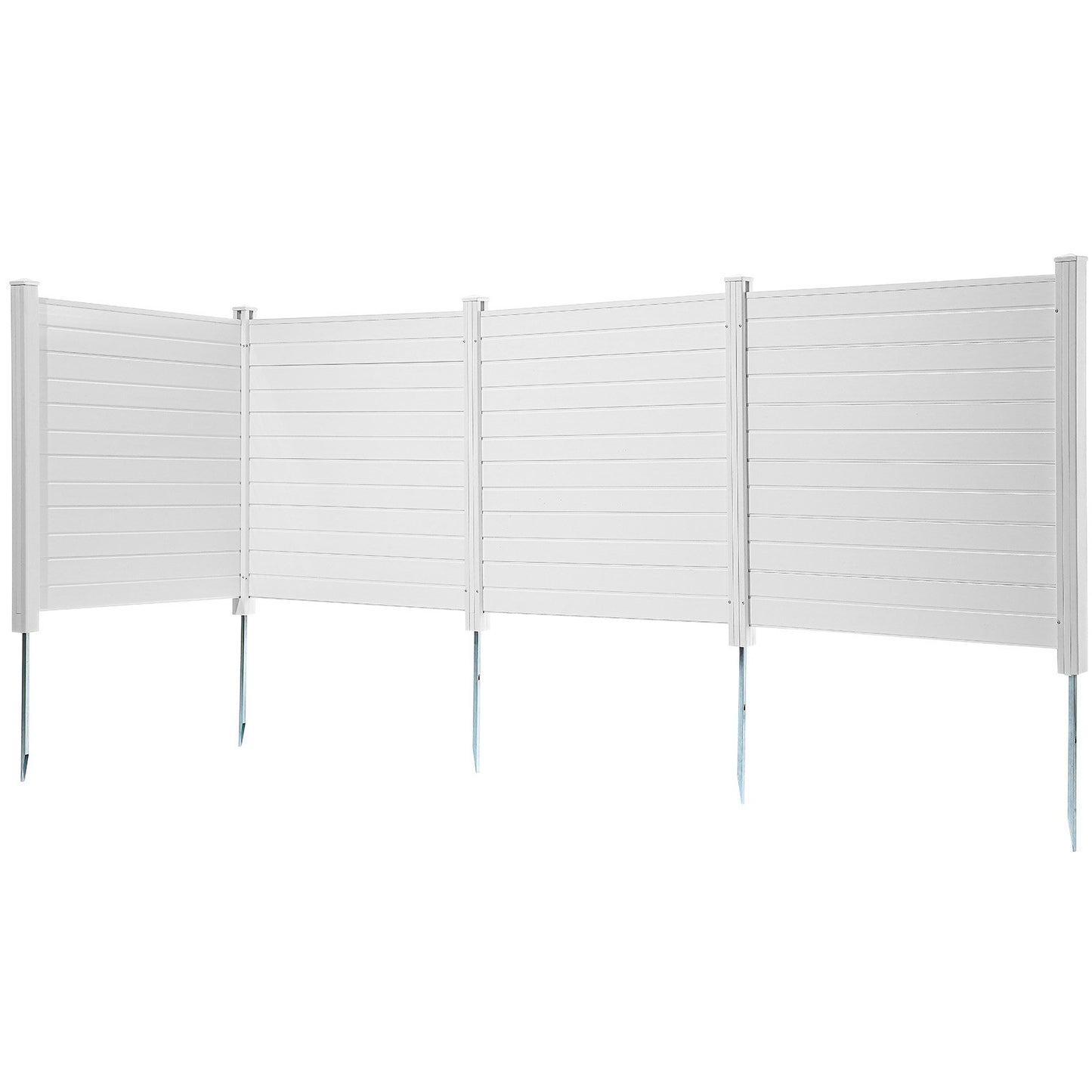 Outdoor Privacy Screens, 50" W x 50" H Air Conditioner Fence, Pool Equipment Enclosure, Horizontal Vinyl Privacy Fence, Perfect to Enclose Trash Can and A/C Units (4-Panel)