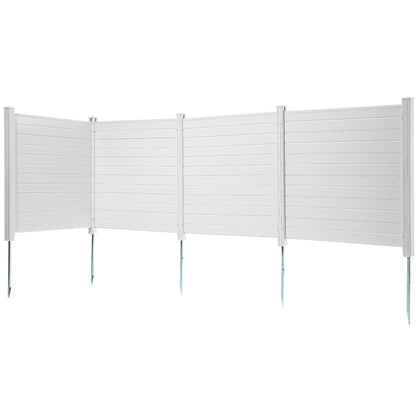 Outdoor Privacy Screens, 50" W x 50" H Air Conditioner Fence, Pool Equipment Enclosure, Horizontal Vinyl Privacy Fence, Perfect to Enclose Trash Can and A/C Units (4-Panel)