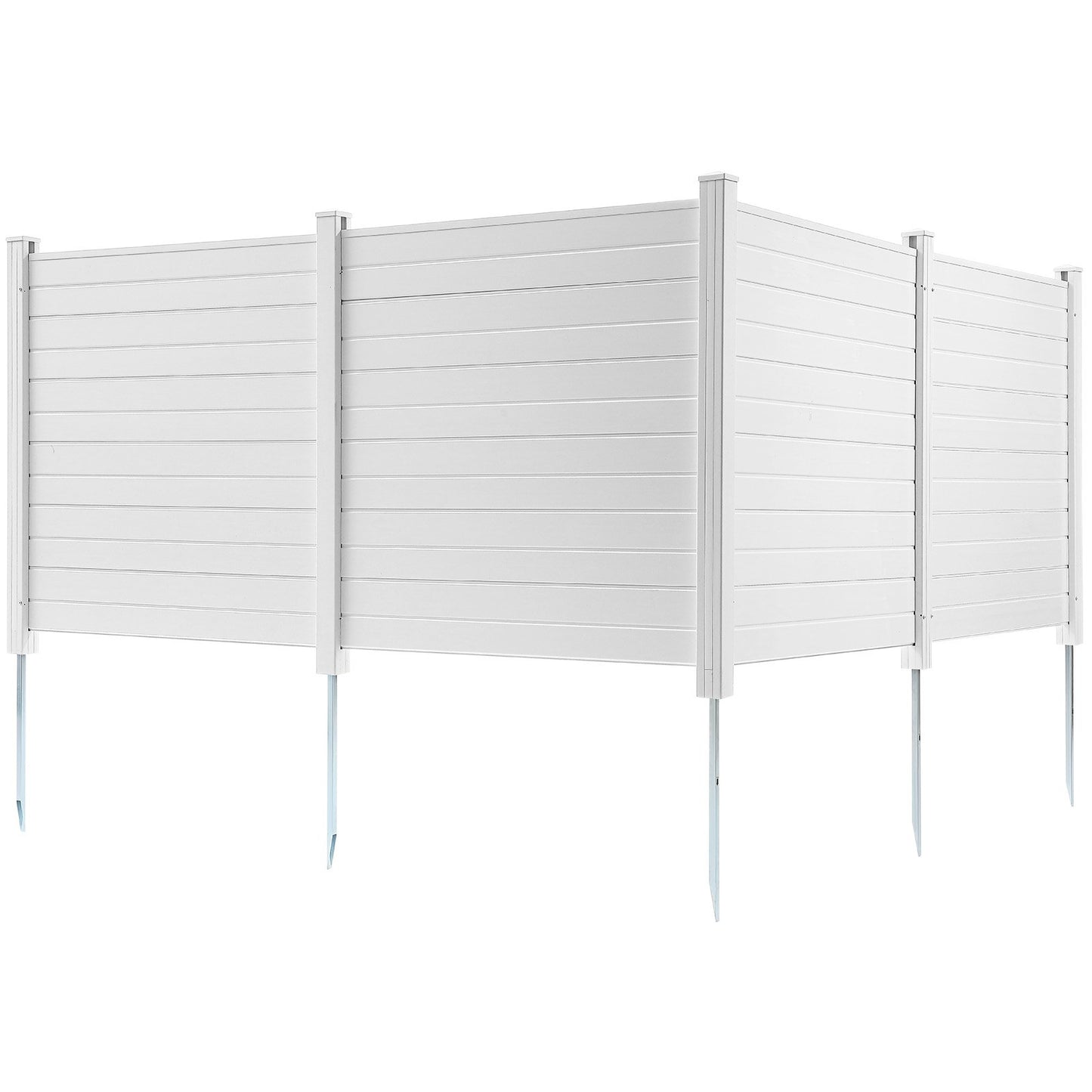 Outdoor Privacy Screens, 50" W x 50" H Air Conditioner Fence, Pool Equipment Enclosure, Horizontal Vinyl Privacy Fence, Perfect to Enclose Trash Can and A/C Units (4-Panel)