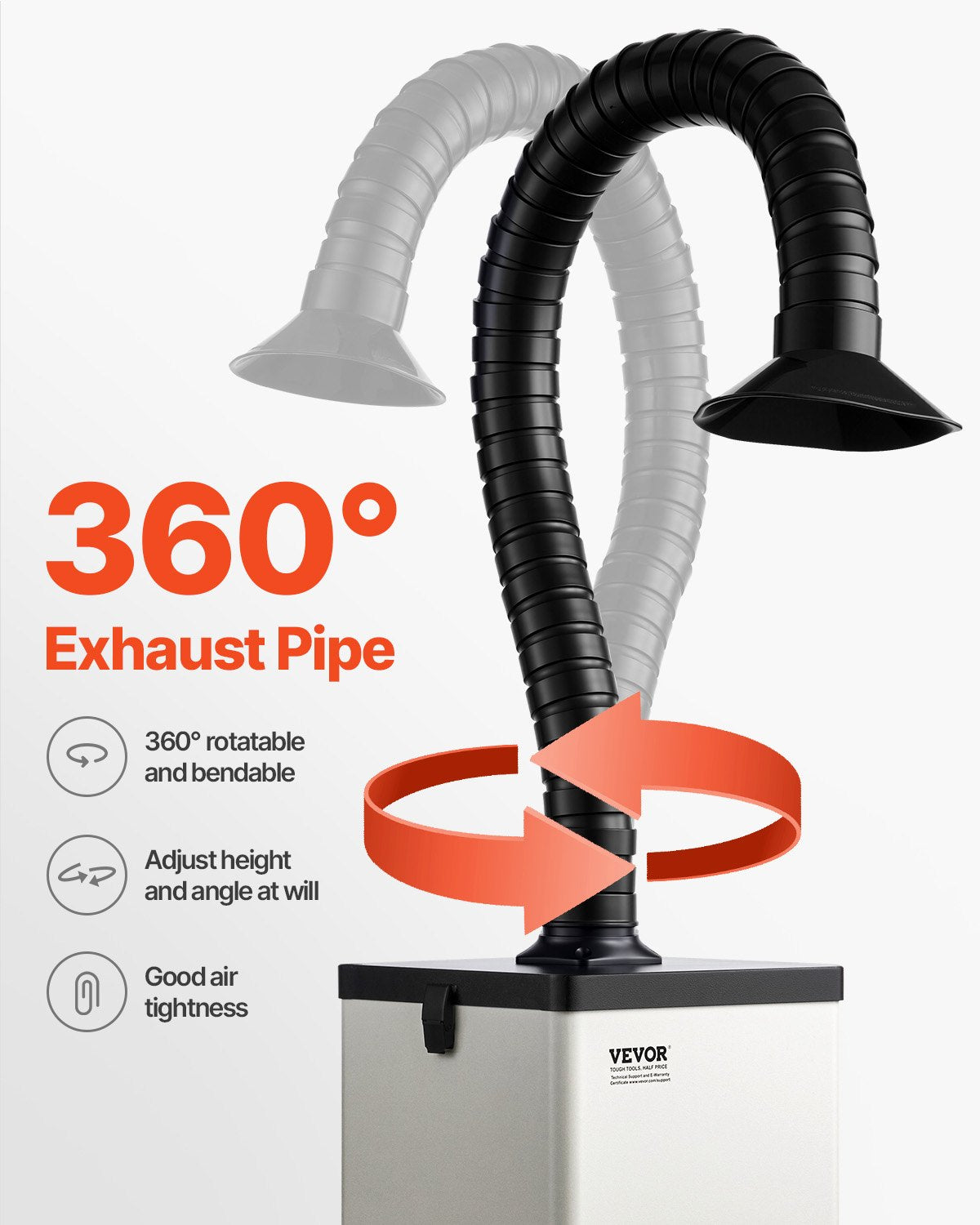 Solder Fume Extractor, 85W Brushless Soldering Smoke Absorber with 3-Stage Filters & 3-Speed Adjustment, 200m³/h Strong Suction Solder Smoke Purifier for Soldering, Engraving, DIY Welding, Salon