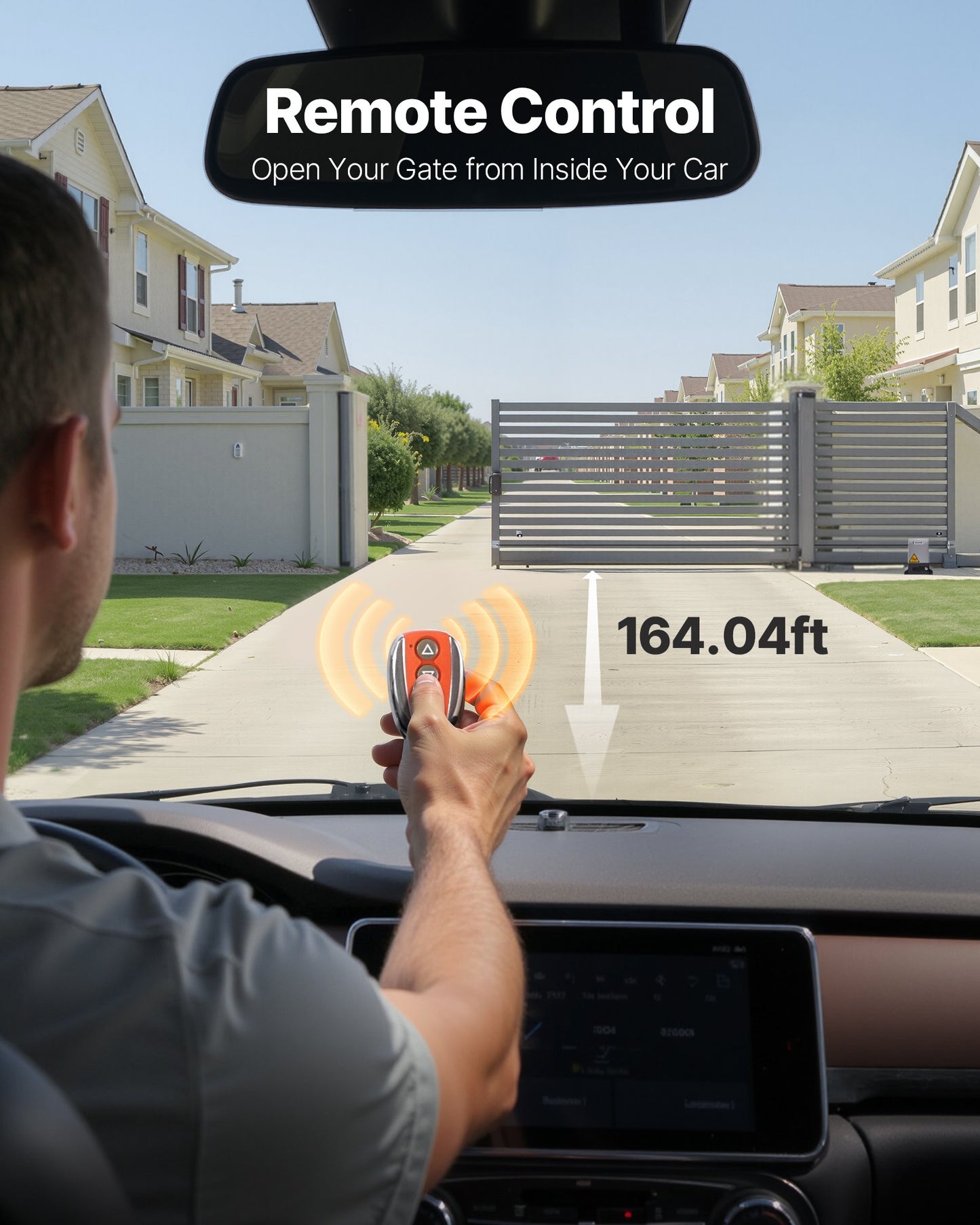 Automatic Gate Opener, 400W Electric Sliding Gate Opener for Doors up to 25m 1000kg, Nylon Gear Rack Rolling Door Motor with Infrared Sensor & 2 Remote Controls, Driveway Gates Opening System