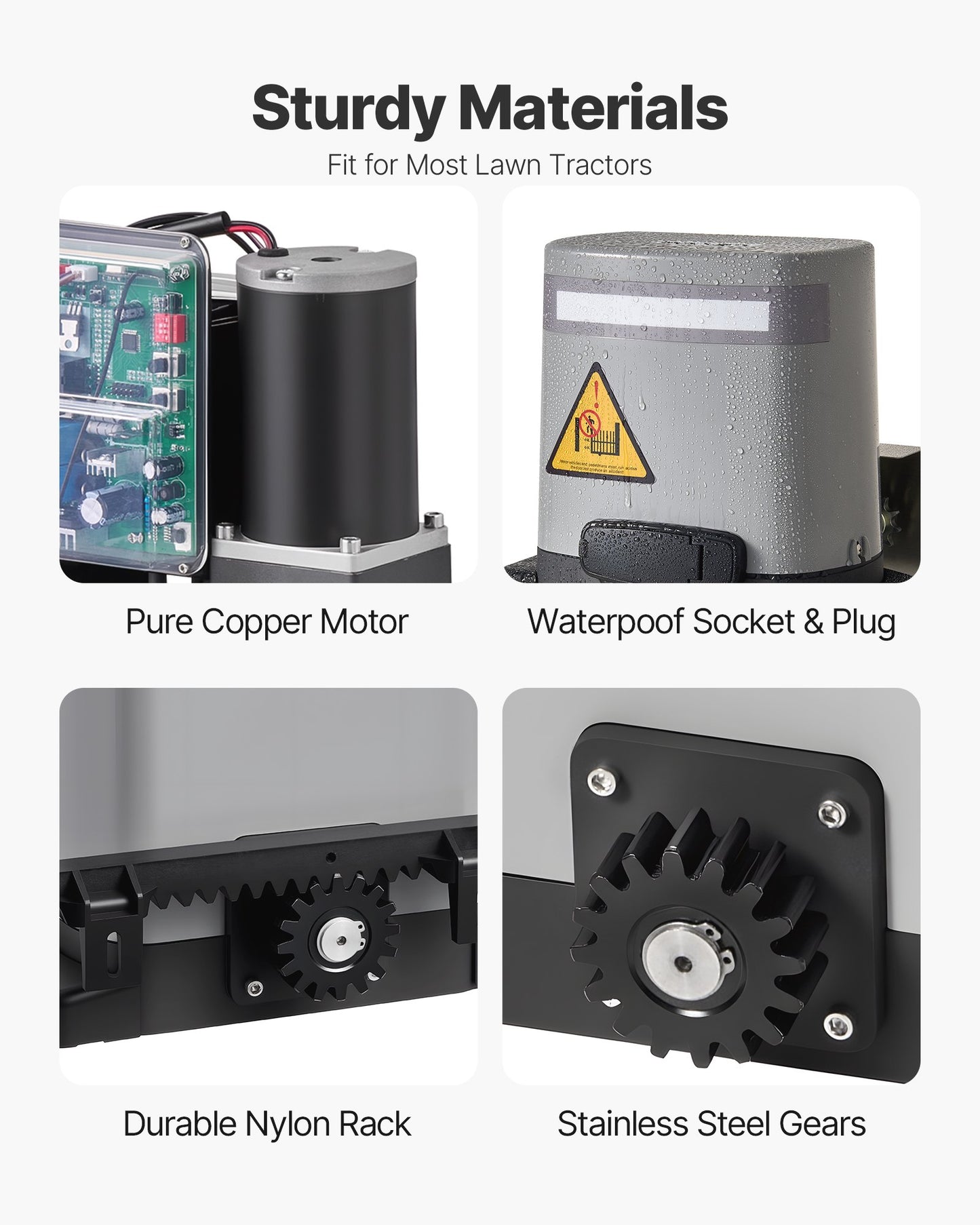 Solar Sliding Gate Opener, 280W Electric Gate Opener for Doors up to 20m 816kg, Gear Track Rolling Fence Door Motor with Infrared Sensor & 2 Remote Controls, Driveway Gates Opening System