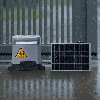 Solar Sliding Gate Opener, 280W Electric Gate Opener for Doors up to 20m 816kg, Gear Track Rolling Fence Door Motor with Infrared Sensor & 2 Remote Controls, Driveway Gates Opening System