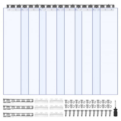 Strip Curtain PVC Door Curtain 96.5 cm x 213.4 cm Cooler Freezer Clear Plastic