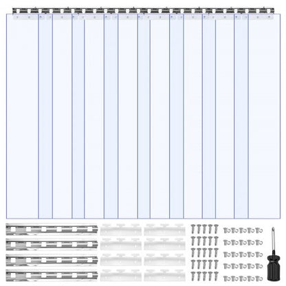 Strip Curtain PVC Door Curtain 121.9 cm x 213.4 cm Cooler Freezer Clear Plastic