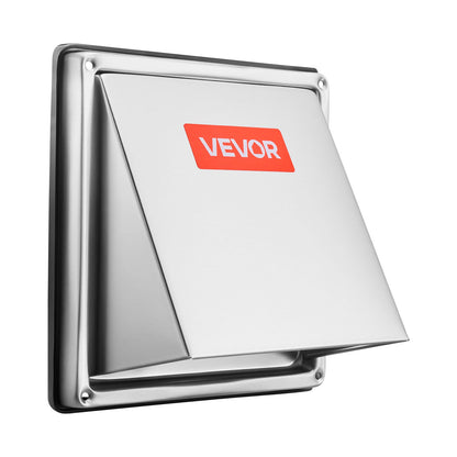 97mm External Extractor Wall Vent Cover, Square AC Vent Gable Cover, Premium Stainless Steel & with Built-in a Protection Screen, for House,Bathroom,Garage,Kitchen,Basement (1 Pack, Silver)