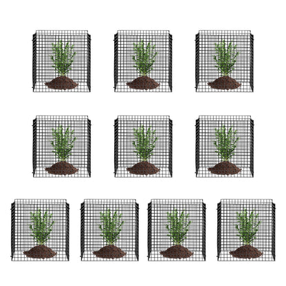 10er-Pack Pflanzenschutz gegen Tiere, 30 x 30 cm Hühnerdraht-Pflanzenschutz, Pflanzenkäfige für Gartenpflanzen, Blumen und Gemüse, hält Kaninchen, Hühner und Eichhörnchen fern, 40-teiliges Metallgitter