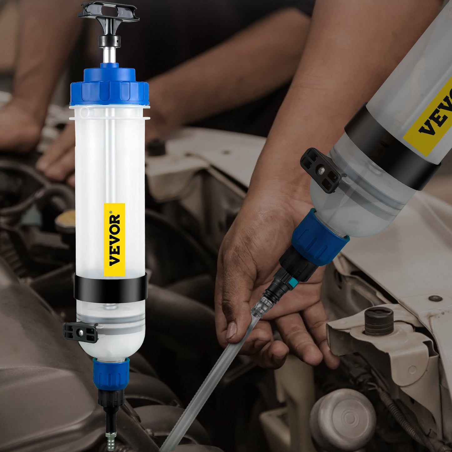 Transmission Fluid Pump Manual ATF Refill System Dispenser, Oil and Liquid Extractors 1.5 Liter Large Capacity, Automatic Transmission Fluid Pump Tool Set with ATF Filler Adapters