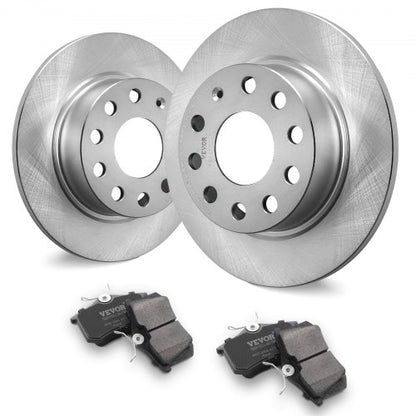 Rear Brake Kit Compatible with Audi A3 (8P), VW Golf 5 6, Seat LEON, SKODA OCTAVIA, ALTEA, Brake Rotors Ceramic Brake Pads Replacement Kit, 253mm Rear Rotors