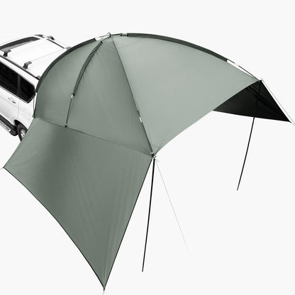 Fahrzeugmarkise, große 3 x 2,1 m (10' x 7') Seitenmarkise mit Sonnenschutz, PU2000 mm UV50+ Automarkise mit ausziehbaren Seitendächern und tragbarer Aufbewahrungstasche, geeignet für LKW, SUV, Van, Wohnmobile