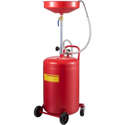 Waste Oil Drain Tank 80 L Portable Oil Drain Air Operated Drainer Oil Change, Oil Drain Container, Fluid Fuel Transfer Drainage Adjustable Funnel Height, with Wheel for Easy Oil Removal
