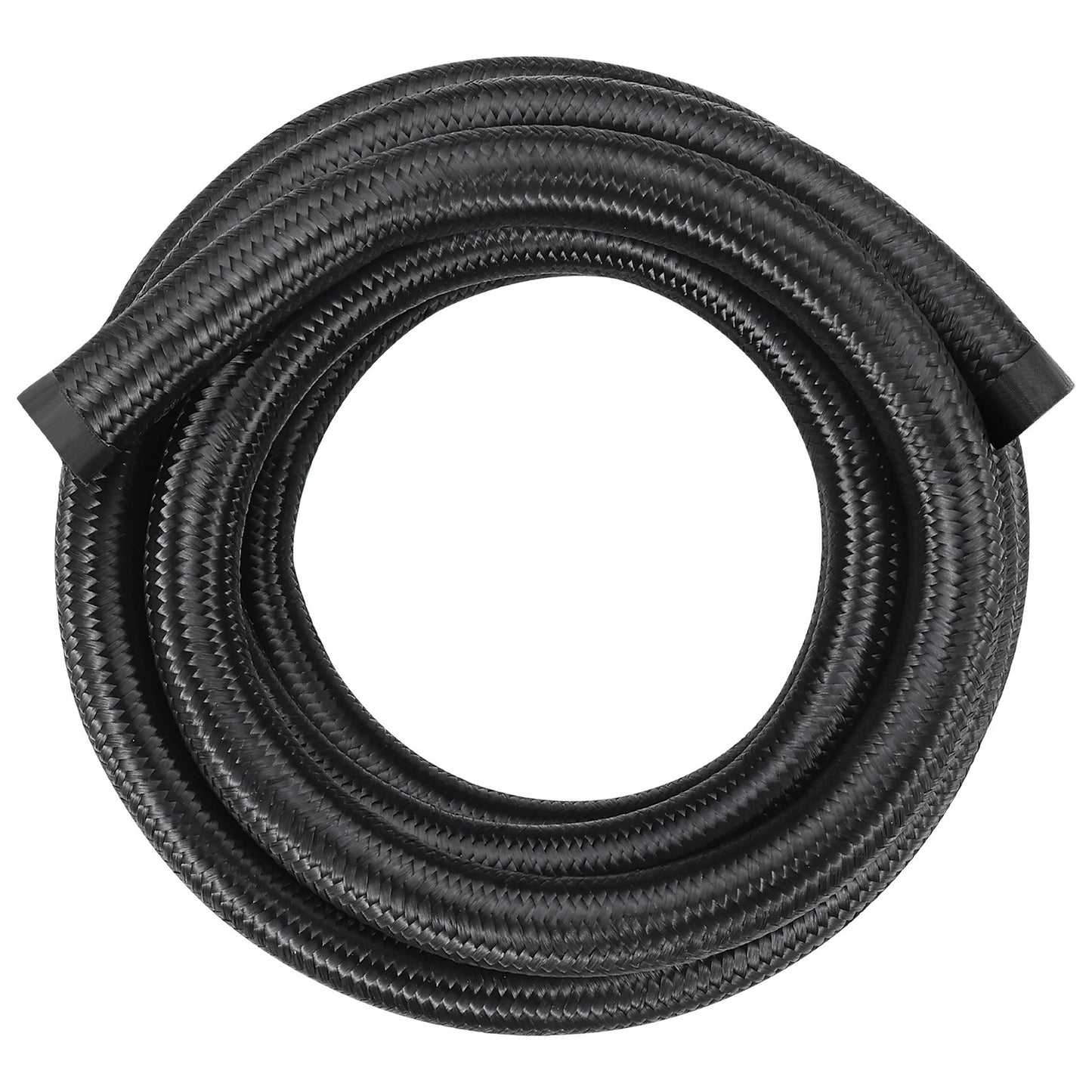 10AN Kraftstoffleitungssatz, 3 m Kraftstoffschlauch-Set, 14 mm (0,55 Zoll) Nylon-Edelstahl-Geflecht-Kraftstoffleitung Öl/Benzin/Diesel Schlauchanschluss-Set, mit 7-teiligem Drehgelenk-Adapter-Set, Schwarz