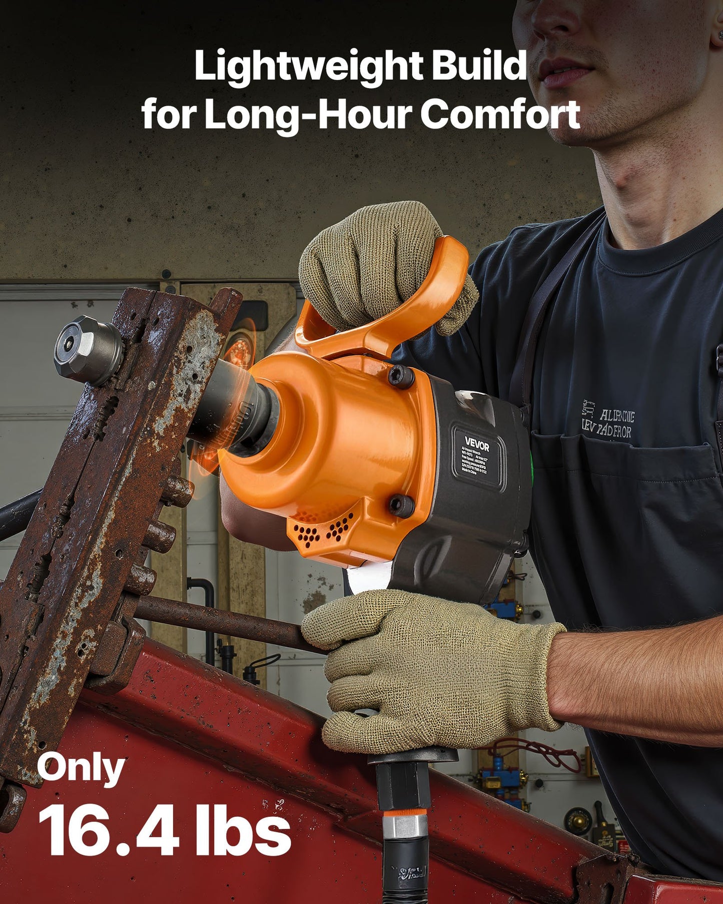 1-Inch Air Impact Wrench, Twin Hammer Air Impact Gun, Up to 1626N.m Reverse Torque, 4600RPM 6-Speed Pneumatic Wrench for Heavy Duty Auto Repairs and Maintenance