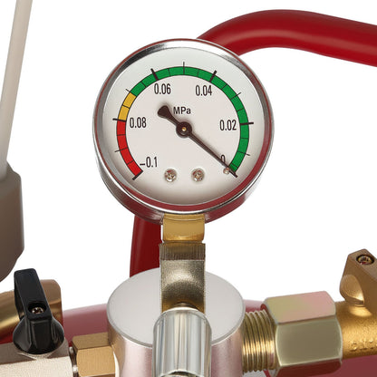 79.5L Waste Oil Drain Tank, Air Operated Portable Oil Drainer with Adjustable Funnel Height, Industrial Fluid Drain Tank with Wheels, Fluid Fuel Transfer Drainage for Auto Repair Shops, Red