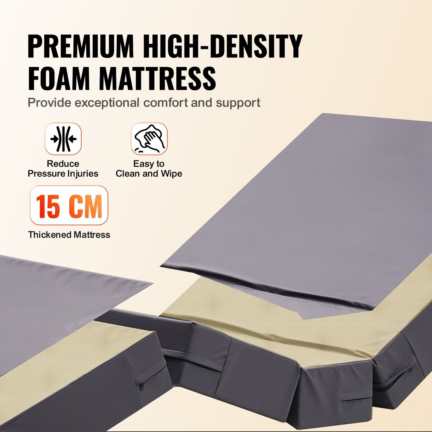 Premium 5-Funktions-Krankenhausbett, vollelektrisch, Intensivbett, medizinisches Bett, Belastbarkeit 250 kg