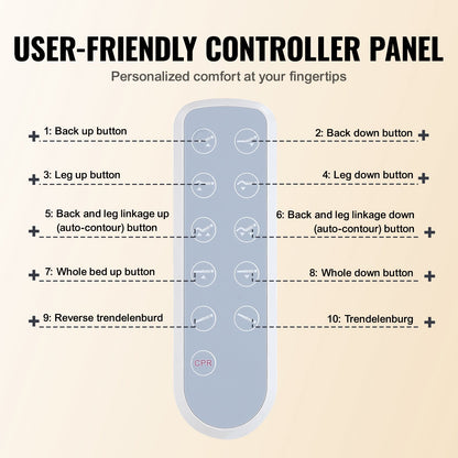 Premium 5-Funktions-Krankenhausbett, vollelektrisch, Intensivbett, medizinisches Bett, Belastbarkeit 250 kg