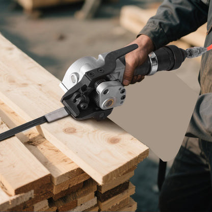 Pneumatic Steel Strapping Machine, 8500 N Tension Force, Metal Strapping Tool Tensioner and Cutter Sealer for 19 mm Width Metal Belt, Heavy Duty Split Type Baler for High Tensile Packaging