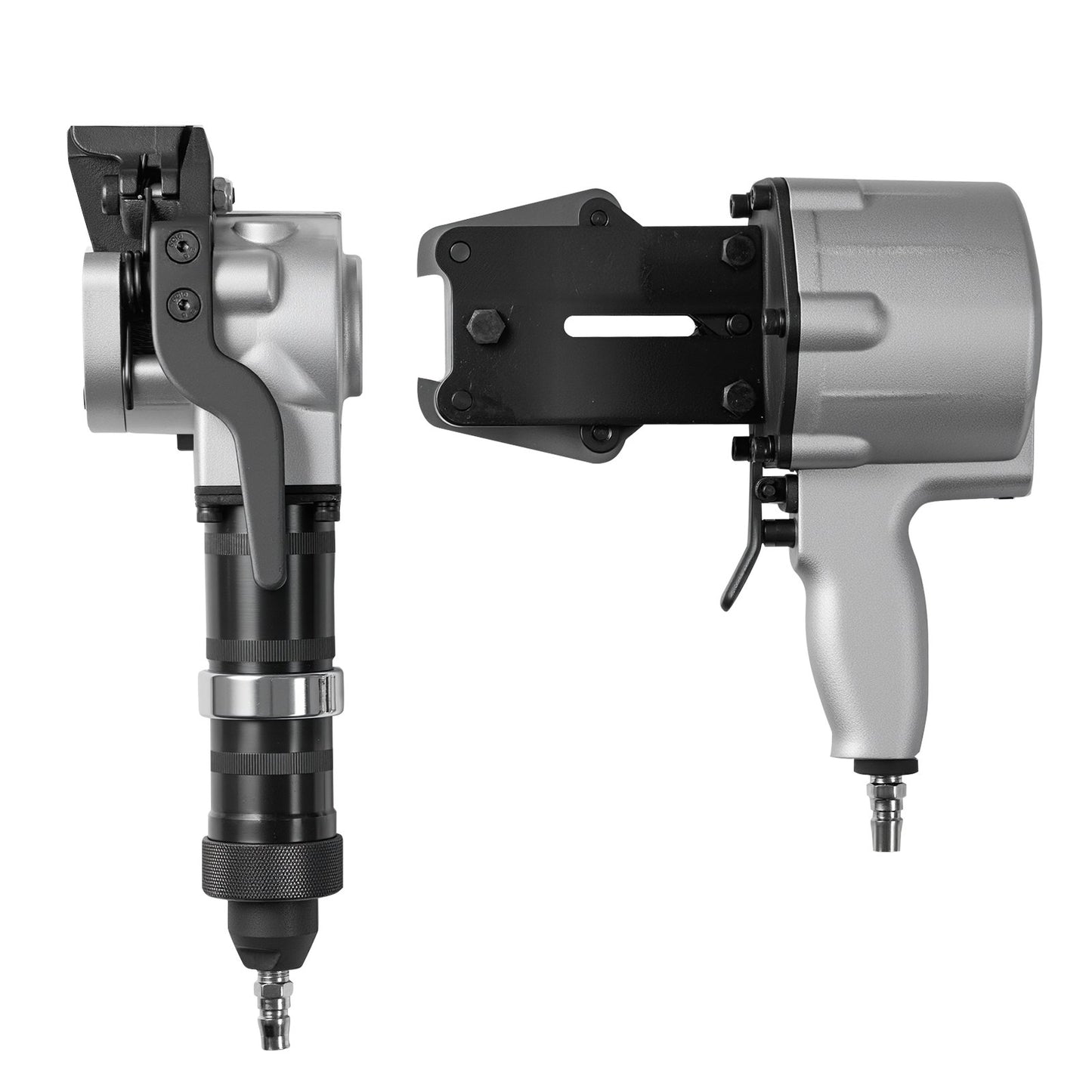 Pneumatische Stahlbandumreifungsmaschine, 8500 N Zugkraft, Spann- und Schneidwerkzeug für 32 mm breite Metallbänder, Hochleistungs-Ballenpresse (geteilt) für hochfeste Verpackungen