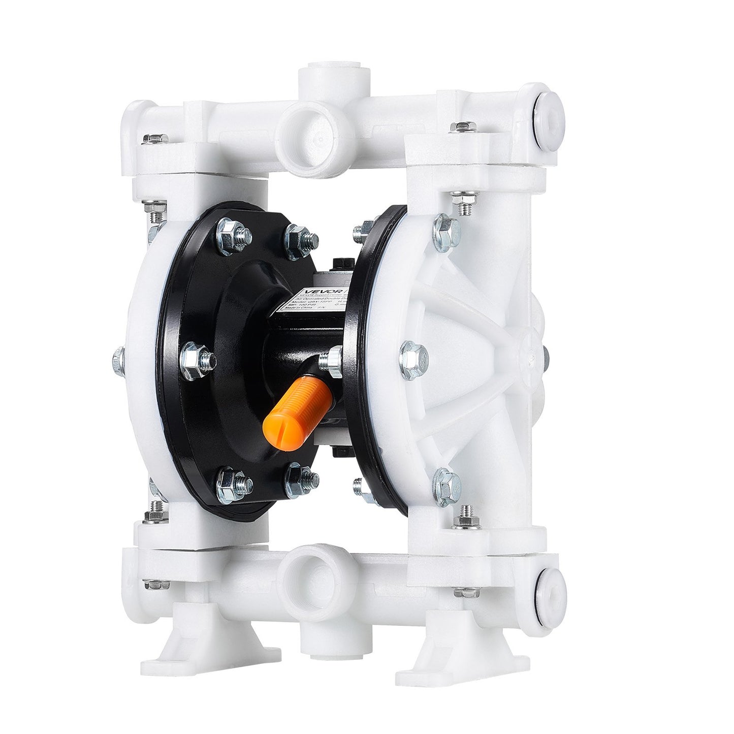 Air Operated Double Diaphragm Pump, 16.66 LPM Max, Standard Inlet & Outlet Air Pneumatic Waste Oil Transfer Pump, Polypropylene Body, Dual Diaphragms, for Diesel, Grease, Kerosene, Gasoline