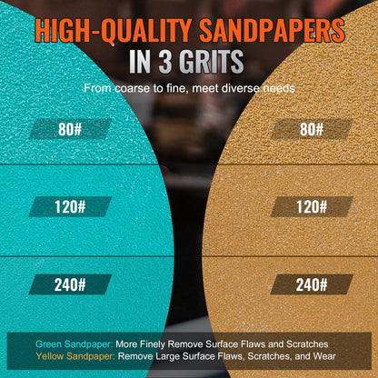 Mini Air Sander, 2.5/5.1/7.6 cm Random Orbital Air Sander, 15000r/min High Speed Mini Pneumatic Sander Polisher for Auto Body Work, 58PCS Air Powered Sander Kit with Wavy Sponges, Sandpapers, Wool Pad