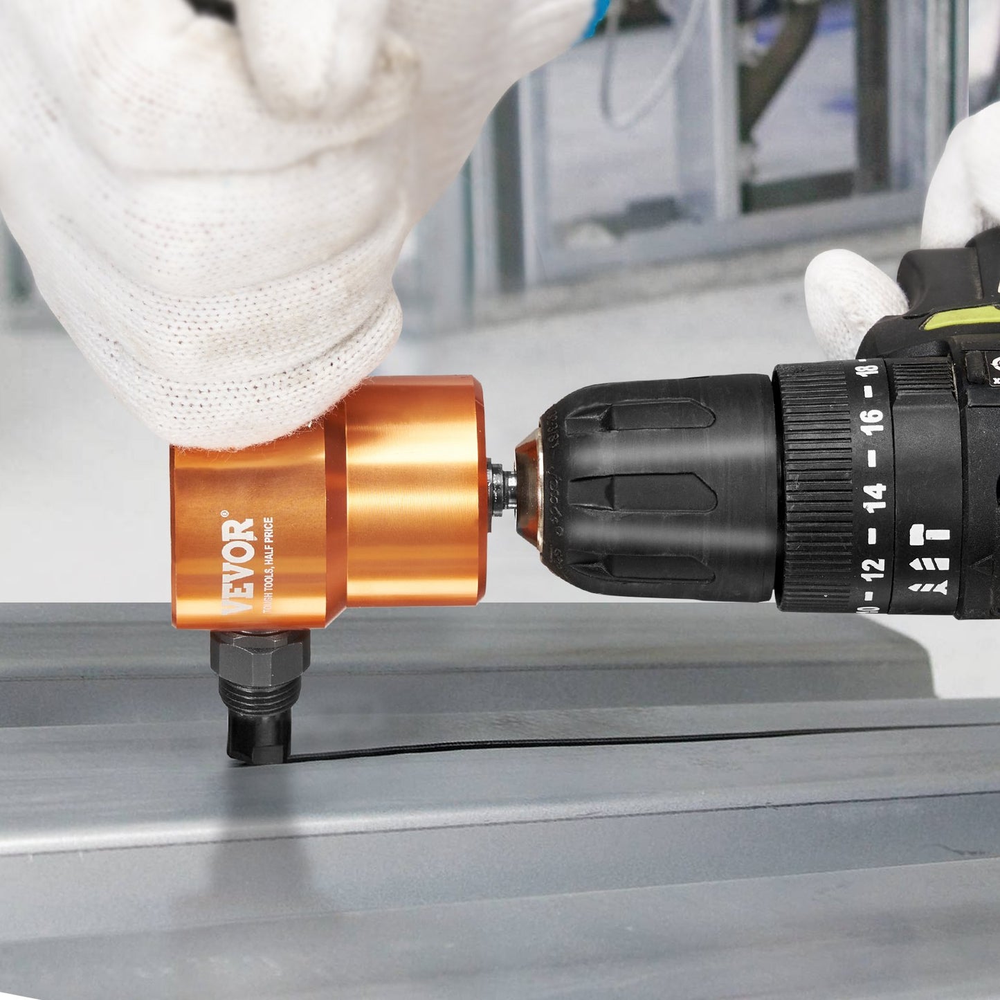 Doppelkopf-Blechnibbler Metallschneider Bohrmaschinenaufsatz Schneidwerkzeug