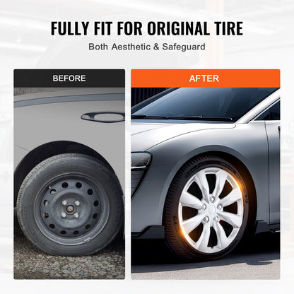 Radkappen, 16 Zoll Durchmesser, robuste und langlebige, kratzfeste Radkappe mit Schnappverschluss und Ventilbohrung, ABS- und PC-Radkappe mit hoher Steifigkeit und geringem Luftwiderstand, für alle Wetterbedingungen geeignet