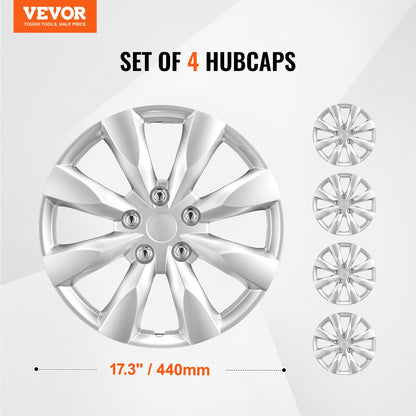 Radkappen, 16 Zoll Durchmesser, robuste und langlebige, kratzfeste Radkappe mit Schnappverschluss und Ventilbohrung, ABS- und PC-Radkappe mit hoher Steifigkeit und geringem Luftwiderstand, für alle Wetterbedingungen geeignet