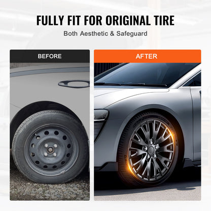 Radkappen, 16 Zoll Durchmesser, robuste und langlebige, kratzfeste Radkappe mit Schnappverschluss und Ventilbohrung, ABS- und PC-Radkappe mit hoher Steifigkeit und geringem Luftwiderstand, für alle Wetterbedingungen geeignet