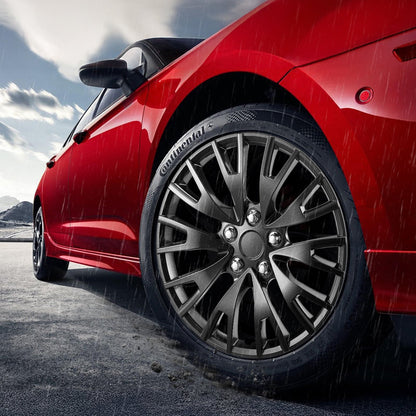 Radkappen, 16 Zoll Durchmesser, robuste und langlebige, kratzfeste Radkappe mit Schnappverschluss und Ventilbohrung, ABS- und PC-Radkappe mit hoher Steifigkeit und geringem Luftwiderstand, für alle Wetterbedingungen geeignet