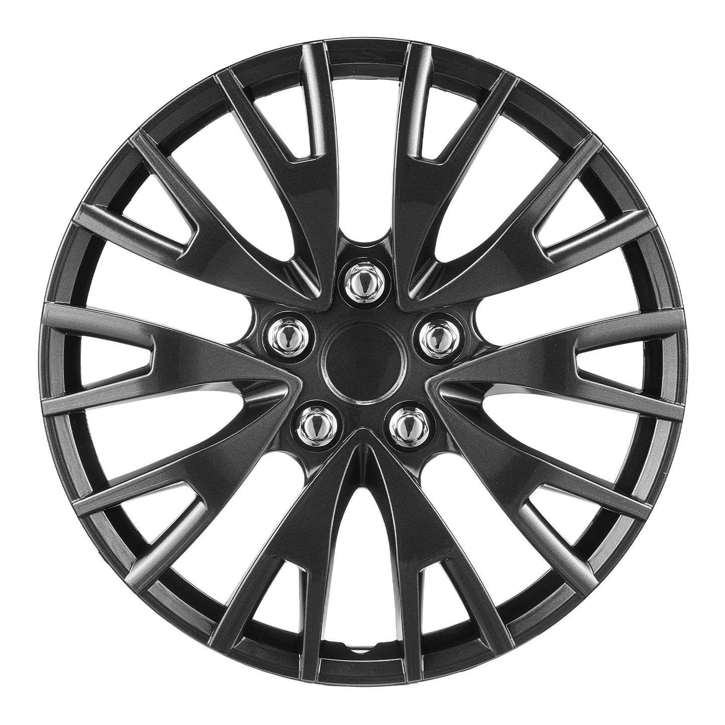 Radkappen, 16 Zoll Durchmesser, robuste und langlebige, kratzfeste Radkappe mit Schnappverschluss und Ventilbohrung, ABS- und PC-Radkappe mit hoher Steifigkeit und geringem Luftwiderstand, für alle Wetterbedingungen geeignet