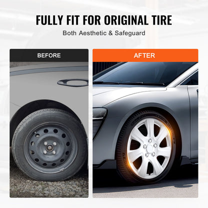 Radkappen, 16 Zoll Durchmesser, robuste und langlebige, kratzfeste Radkappe mit Schnappverschluss und Ventilbohrung, ABS- und PC-Radkappe mit hoher Steifigkeit und geringem Luftwiderstand, für alle Wetterbedingungen geeignet