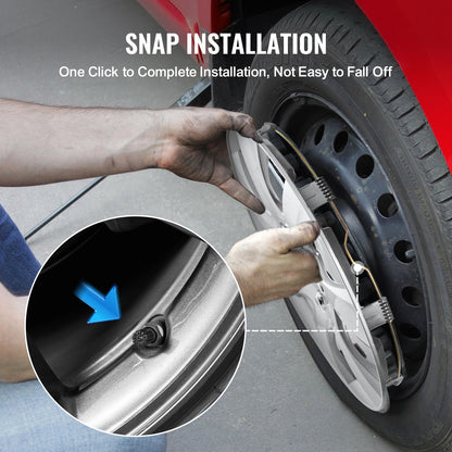 Radkappen, 16 Zoll Durchmesser, robuste und langlebige, kratzfeste Radkappe mit Schnappverschluss und Ventilbohrung, ABS- und PC-Radkappe mit hoher Steifigkeit und geringem Luftwiderstand, für alle Wetterbedingungen geeignet