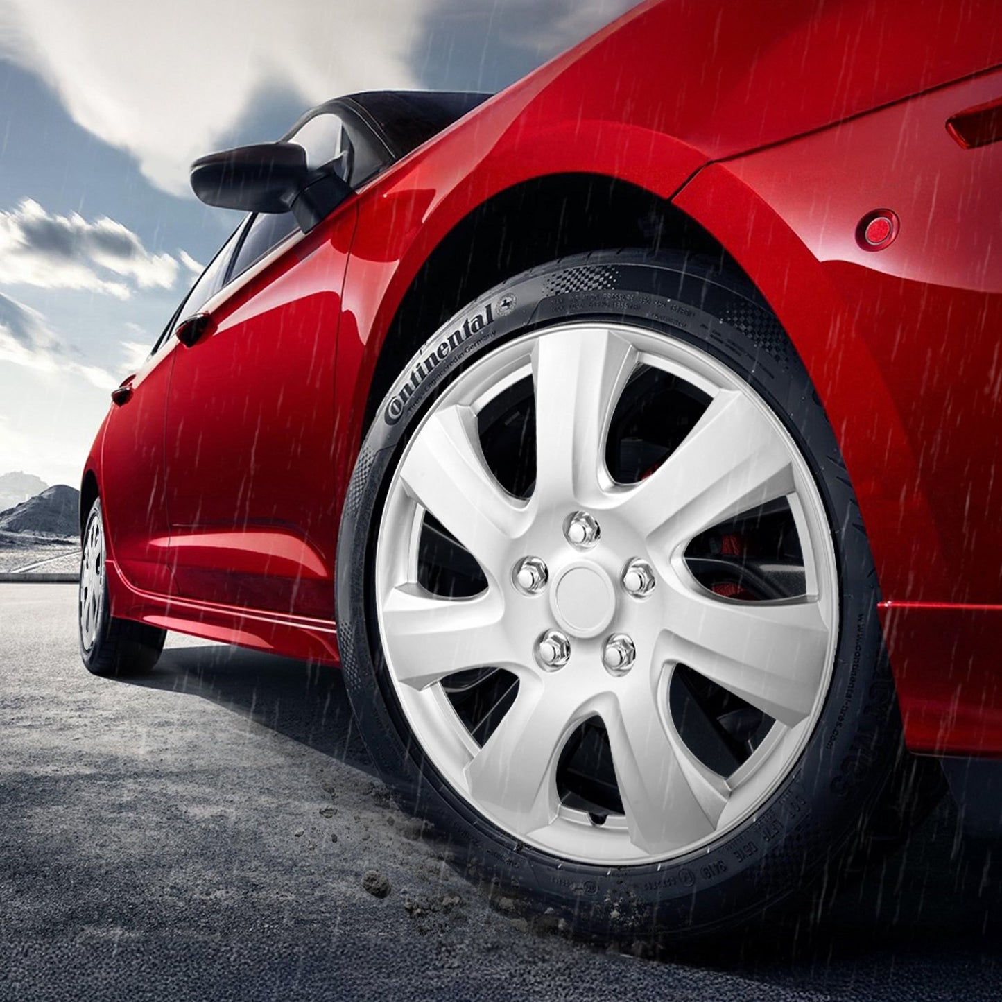 Radkappen, 16 Zoll Durchmesser, robuste und langlebige, kratzfeste Radkappe mit Schnappverschluss und Ventilbohrung, ABS- und PC-Radkappe mit hoher Steifigkeit und geringem Luftwiderstand, für alle Wetterbedingungen geeignet