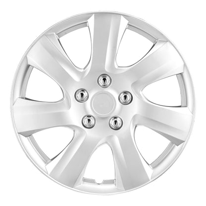 Radkappen, 16 Zoll Durchmesser, robuste und langlebige, kratzfeste Radkappe mit Schnappverschluss und Ventilbohrung, ABS- und PC-Radkappe mit hoher Steifigkeit und geringem Luftwiderstand, für alle Wetterbedingungen geeignet