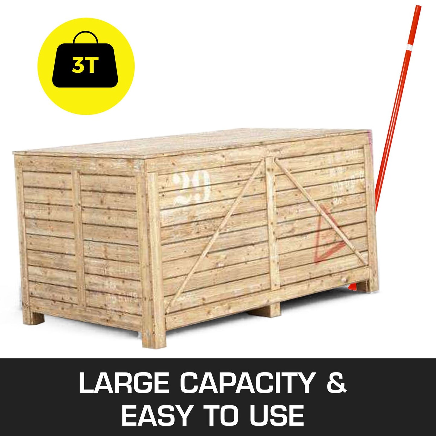 3T Brechstange, Tragkraft 6600 lbs (ca. 3000 kg), Stahl-Brechstange, robust, mit Rädern, 1,8 m langer Griff