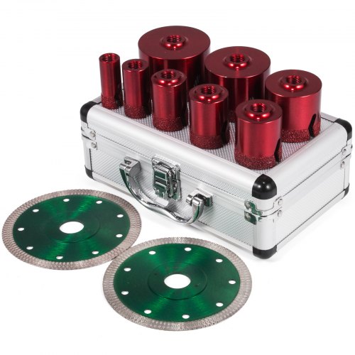 8-teiliges Diamant-Lochsägen-Set mit Diamantbohrkernen, M14 20/25/32/35/40/50/60/68 mm, inklusive 2 Sägeblättern, Lochsägen- und Bohreraufsätzen, Bohrwerkzeug für Kernbohrungen in Fliesen, Steinzeug und Granit.