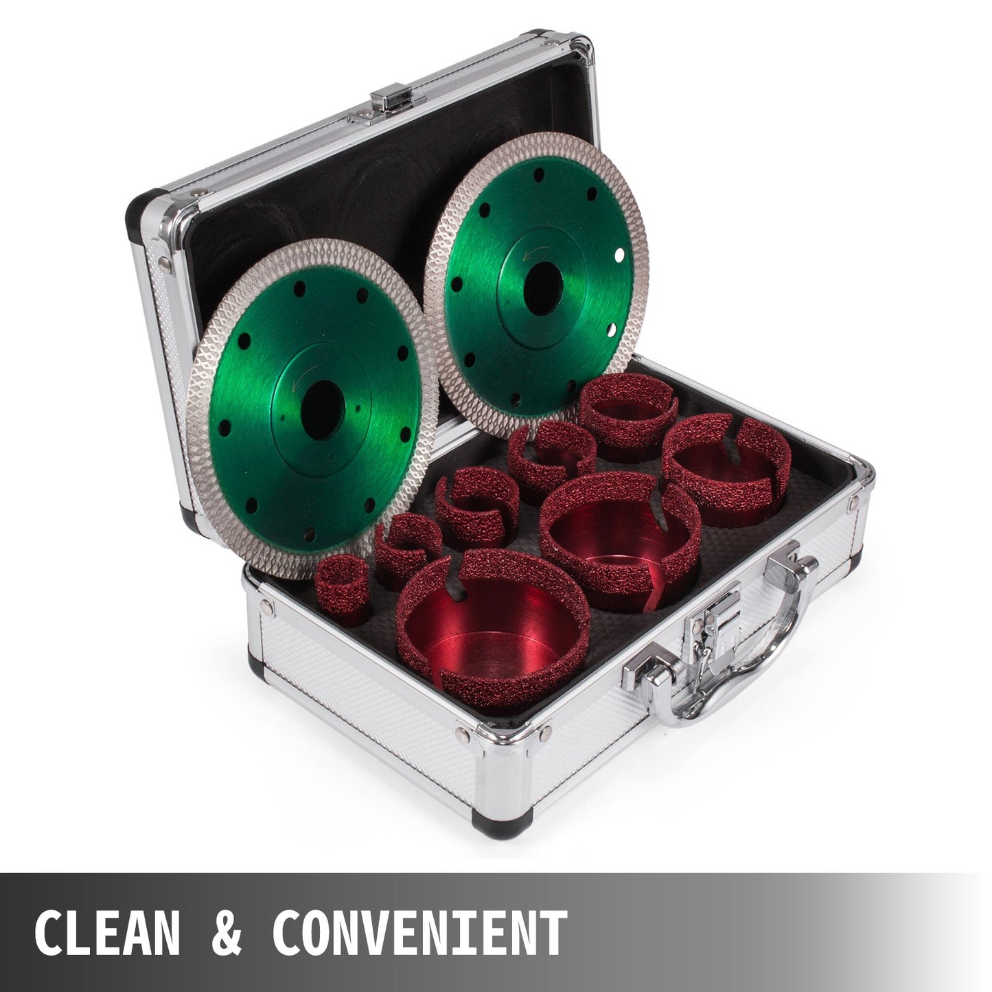 8-teiliges Diamant-Lochsägen-Set mit Diamantbohrkernen, M14 20/25/32/35/40/50/60/68 mm, inklusive 2 Sägeblättern, Lochsägen- und Bohreraufsätzen, Bohrwerkzeug für Kernbohrungen in Fliesen, Steinzeug und Granit.