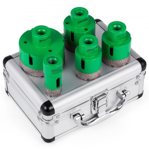 5 Pcs Diamond Hole Saw Set Diamond Drill Core Bits, M14 25/40/45/50/68MM Hole Saw Cutter Drill Bits, M14 thread Point-Accurate Drilling for Tiles Ceramic Granite