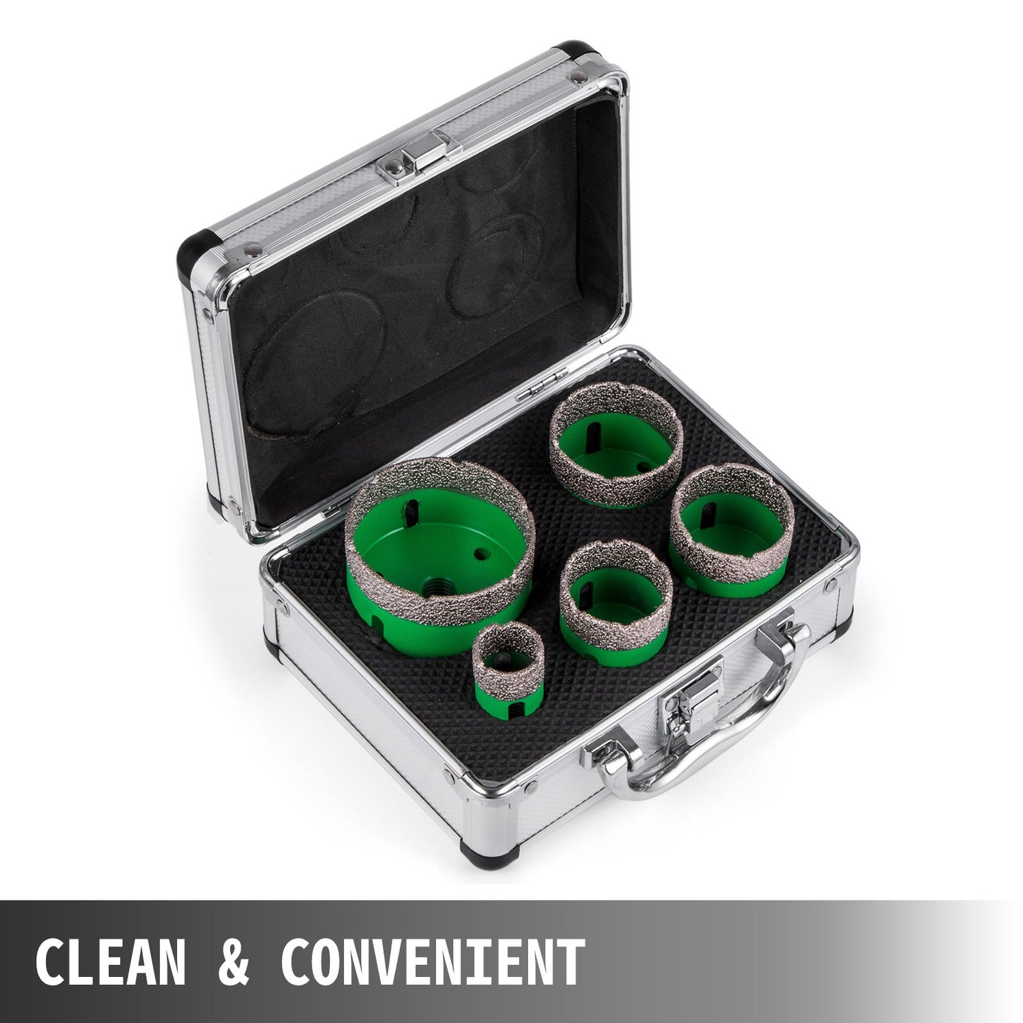 5 Pcs Diamond Hole Saw Set Diamond Drill Core Bits, M14 25/40/45/50/68MM Hole Saw Cutter Drill Bits, M14 thread Point-Accurate Drilling for Tiles Ceramic Granite