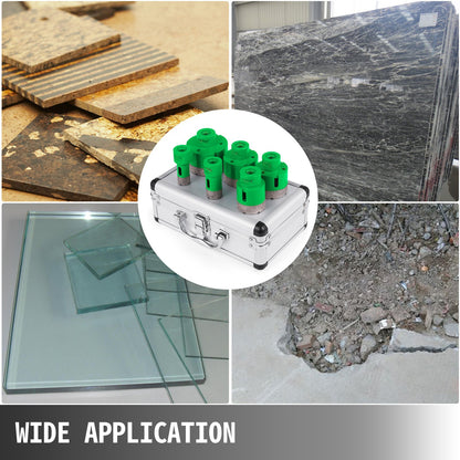 6PCS Diamond Holesaw Set Diamond Drill Core Bits, M14 20/35/38/43/50/60MM Hole Saw Cutter Drill Bits, M14 thread Point-Accurate Drilling for Tiles Ceramic Granite