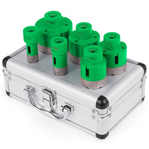 6-teiliges Diamant-Lochsägen-Set, Diamant-Lochsägen-Set 20/25/42/50/55/68 mm M14 Gewinde Lochsägenschneider für Granit, Carborundum und Keramik