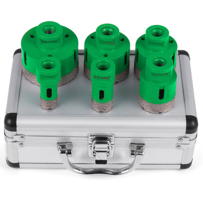 6-teiliges Diamant-Lochsägen-Set, Diamant-Lochsägen-Set 20/25/42/50/55/68 mm M14 Gewinde Lochsägenschneider für Granit, Carborundum und Keramik