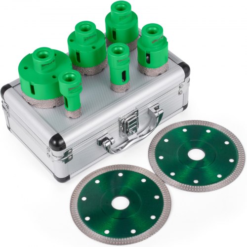 6-teiliges Diamant-Lochsägen-Set mit Kernbohrern M14 Gewinde 20/25/40/45/50/68 mm (0,79/1/1,6/1,77/2/2,7 Zoll) inklusive 2 Sägeblättern