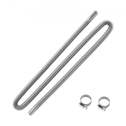 Abgasschlauch, 1980 mm Edelstahl-Abgasschlauch, flexibles Abgasrohr für Dieselheizungen mit 2 Schlauchschellen, Abgasschlauch-Set, Zubehör für Dieselheizungen mit 2 kW, 5 kW und 8 kW