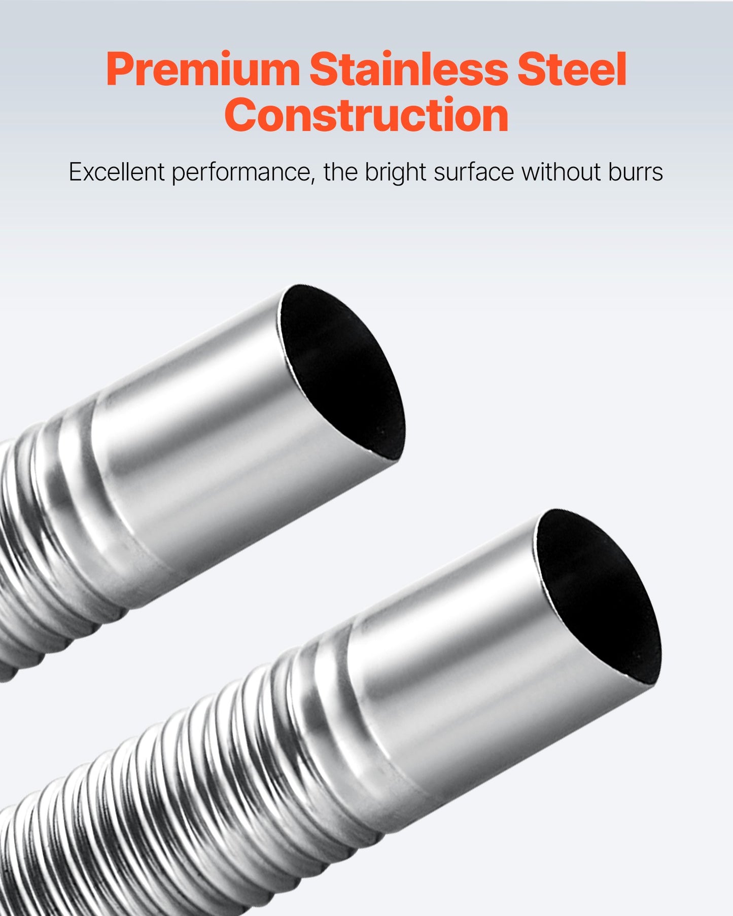 Abgasschlauch, 1980 mm Edelstahl-Abgasschlauch, flexibles Abgasrohr für Dieselheizungen mit 2 Schlauchschellen, Abgasschlauch-Set, Zubehör für Dieselheizungen mit 2 kW, 5 kW und 8 kW