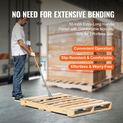 Palettenbrecher, 127 cm Griff, 907,2 kg Tragkraft, Q235 Kohlenstoffstahl, Hochleistungs-Deckabbrecher, Abbruchwerkzeug für Holzpaletten, Brechstange zum effizienten und mühelosen Entfernen von Dielen