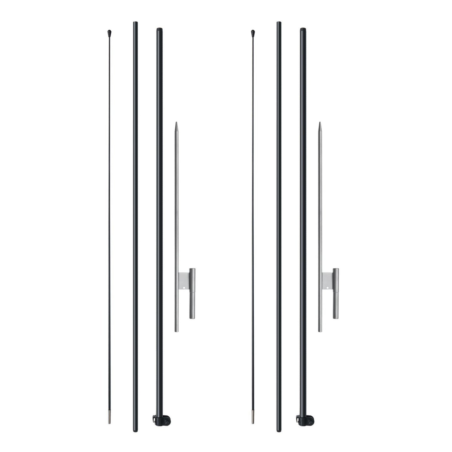 Feather Flag Pole Kit, 2 Packs Swooper Flag Pole 12.7 ft, Sign Flag Poles for Business Advertising Flags Outdoor, with Ground Stakes and A Carrying Bag (Flag Not Included)