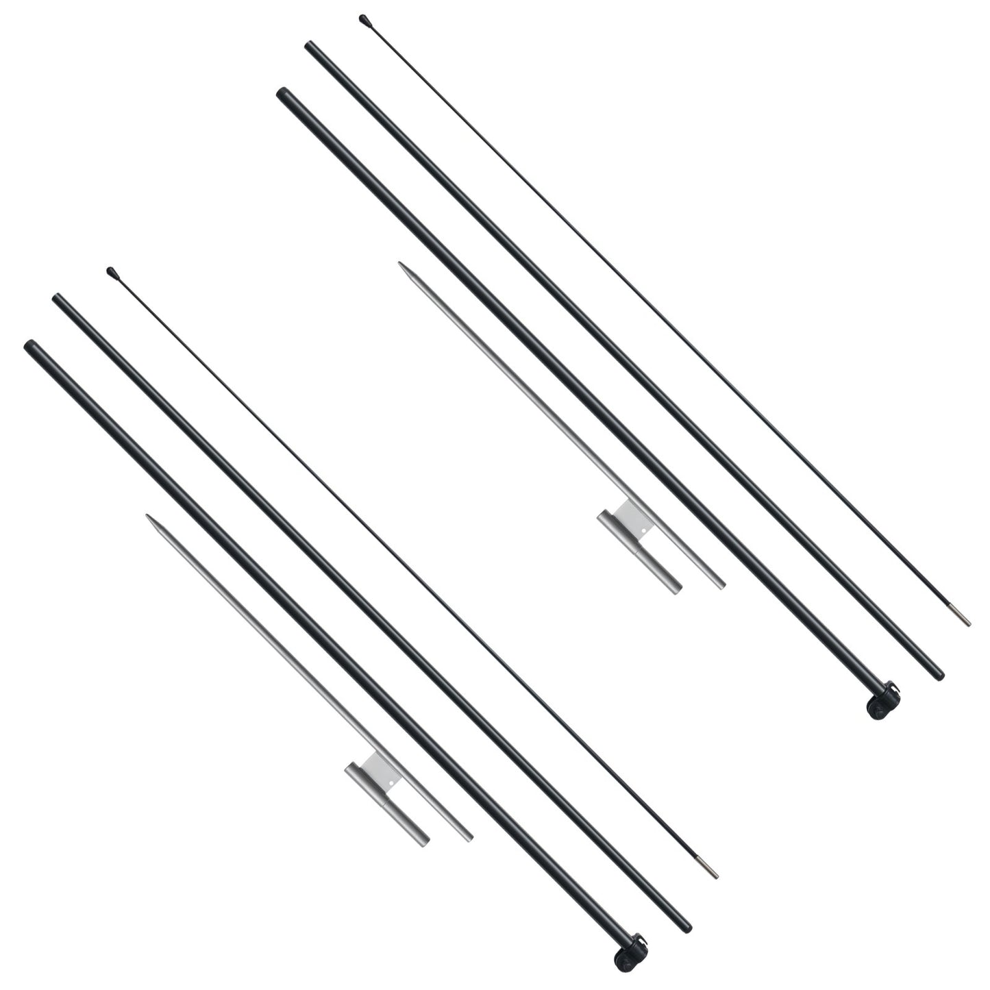 Feather Flag Pole Kit, 2 Packs Swooper Flag Pole 12.7 ft, Sign Flag Poles for Business Advertising Flags Outdoor, with Ground Stakes and A Carrying Bag (Flag Not Included)