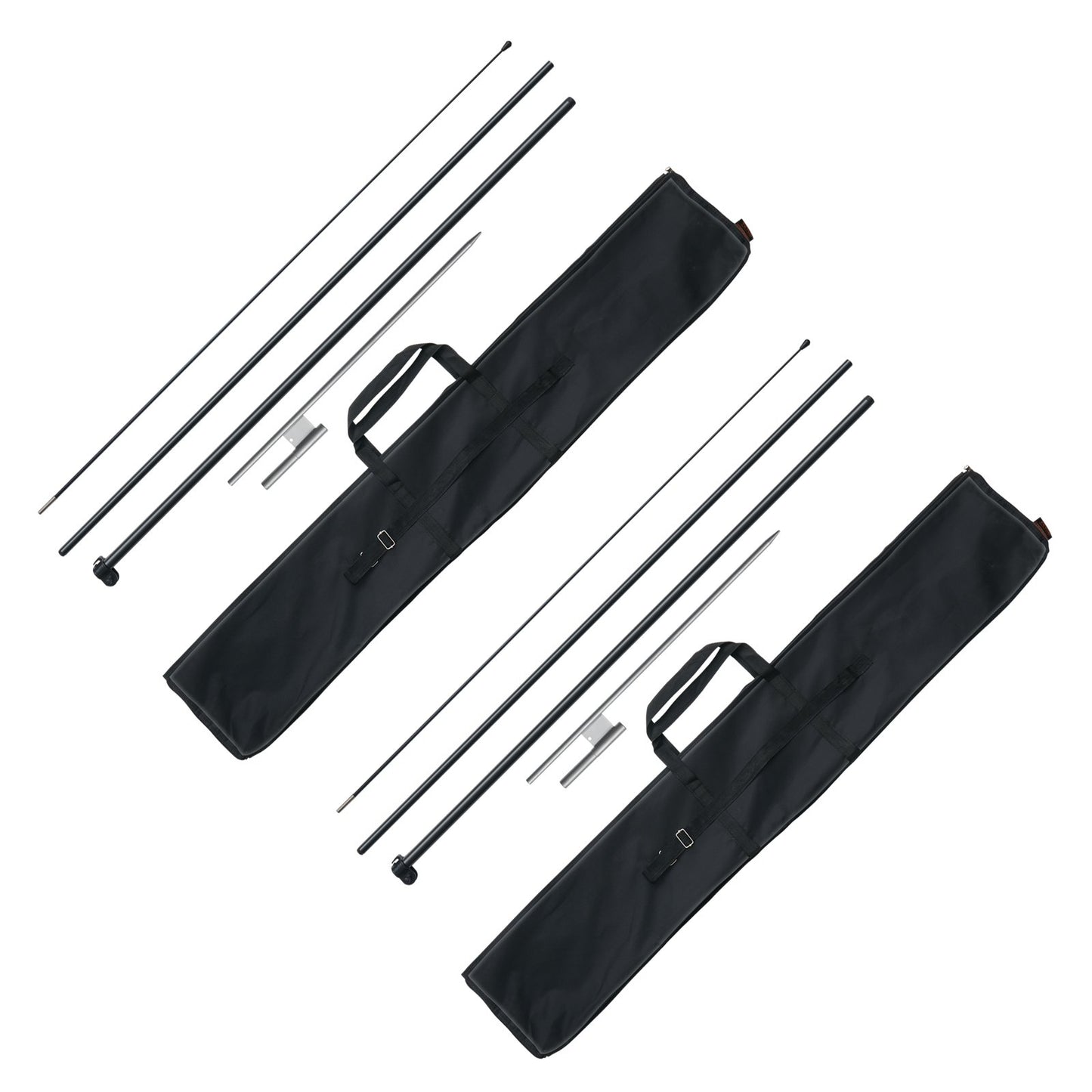 Feather Flag Pole Kit, 2 Packs Swooper Flag Pole 12.7 ft, Sign Flag Poles for Business Advertising Flags Outdoor, with Ground Stakes and A Carrying Bag (Flag Not Included)